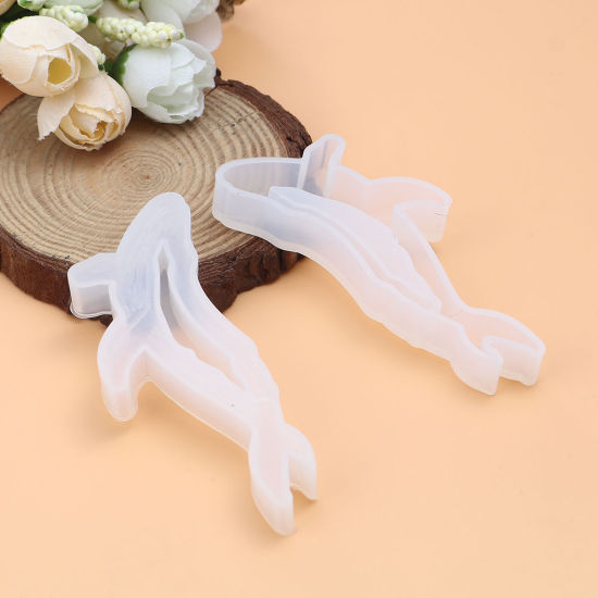 Image de Moule en Silicone Baleine Blanc 82mm x 31mm, 2 Pcs