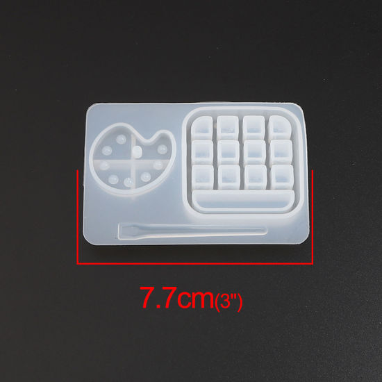 Image de Moule en Silicone Rectangle Blanc 77mm x 52mm, 1 Pièce