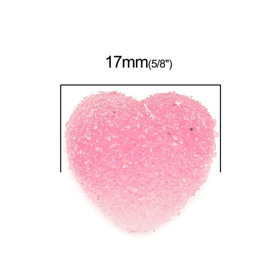 樹脂 カボション ハート ランダムな色 17mm x 16mm、 1 パック （ 10個/セット） の画像
