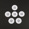 Picture of Resin Sewing Buttons Scrapbooking 4 Holes Round White 30mm Dia, 50 PCs