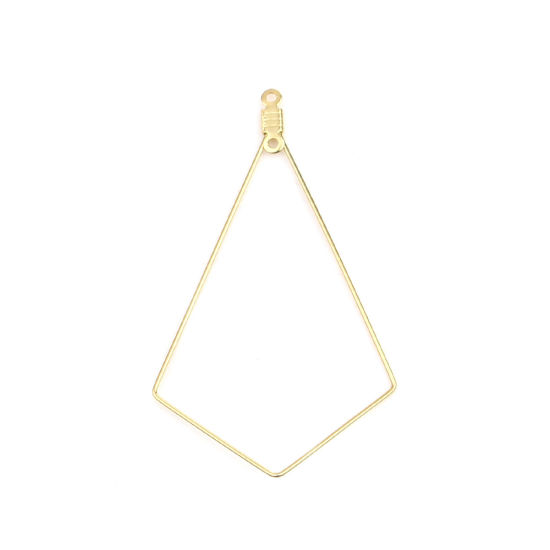 Image de Boucles d'Oreilles en 304 Acier Inoxydable Géométrique Doré 57mm x 33mm, 10 Pcs