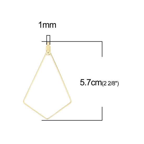 Image de Boucles d'Oreilles en 304 Acier Inoxydable Géométrique Doré 57mm x 33mm, 10 Pcs