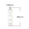 Picture of Zinc Based Alloy Galaxy Pendants Rectangle Antique Silver Color Moon 40mm x 10mm, 20 PCs