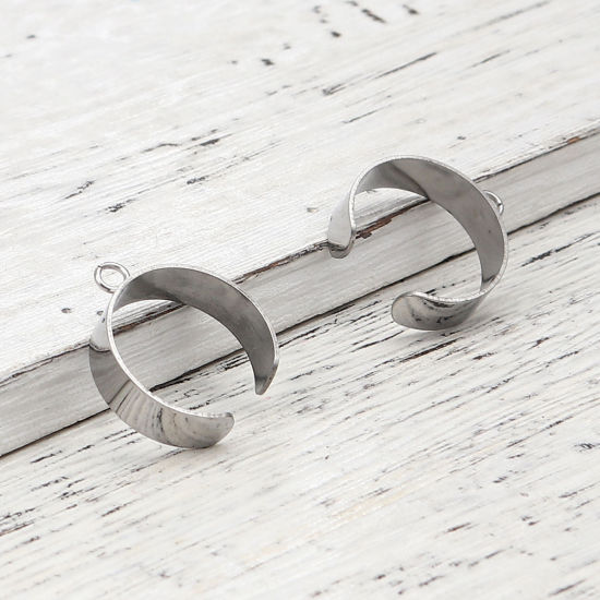 Image de Stainless Steel Open Rings Silver Tone U-shaped W/ Open Loop 18.1mm(US Size 8), 10 PCs