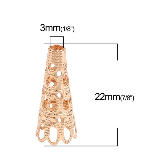 Imagen de Brass Bead Cap Cone Gold Plated (Fit Beads Size: 10mm Dia.) 22mm x 9mm, 20 PCs