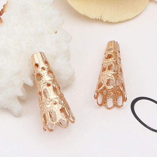 Imagen de Brass Bead Cap Cone Gold Plated (Fit Beads Size: 10mm Dia.) 22mm x 9mm, 20 PCs