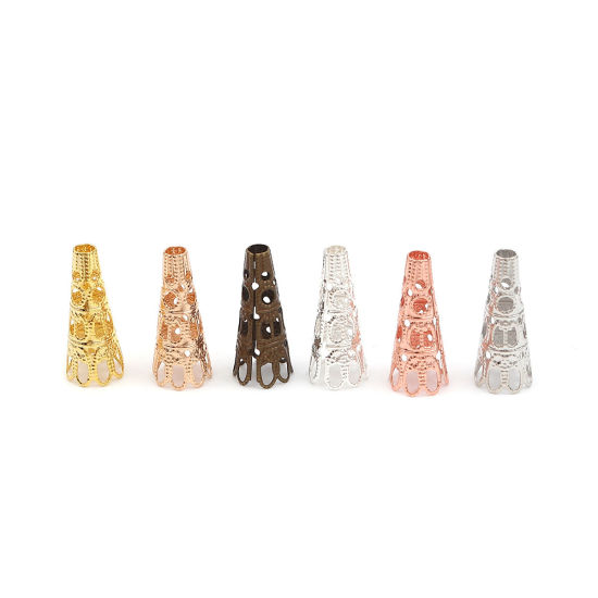 Imagen de Brass Bead Cap Cone Gold Plated (Fit Beads Size: 10mm Dia.) 22mm x 9mm, 20 PCs