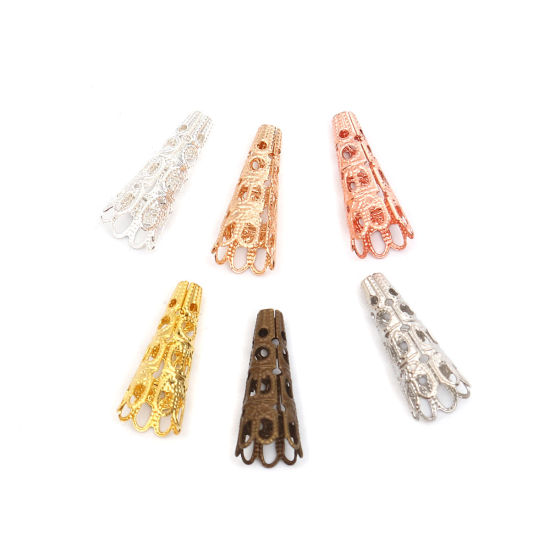 Imagen de Brass Bead Cap Cone Gold Plated (Fit Beads Size: 10mm Dia.) 22mm x 9mm, 20 PCs