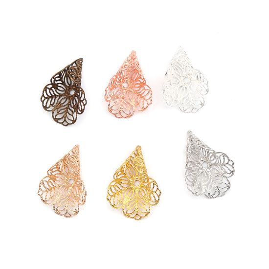 Imagen de Brass Bead Cap Cone Antique Bronze Flower (Fit Beads Size: 20mm Dia.) 27mm x 19mm, 10 PCs