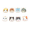 Picture of Zinc Based Alloy Charms Cat Animal Gold Plated Ginger Enamel 13mm x 13mm, 10 PCs