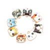 Picture of Zinc Based Alloy Charms Cat Animal Gold Plated Ginger Enamel 13mm x 13mm, 10 PCs