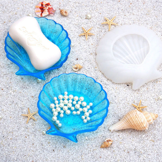 Image de Moule en Silicone Assiette Blanc Coquilles 11cm x 11cm, 1 Pièce
