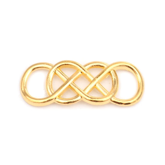 Image de Connecteurs en Alliage de Zinc Symbole"Infini" Doré 33mm x 13mm, 20 Pcs