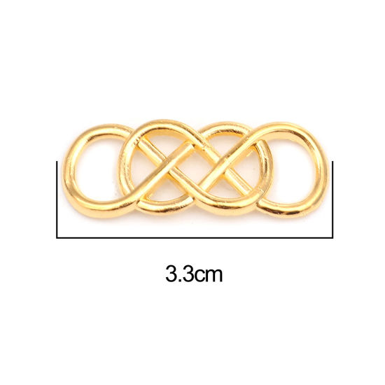 Image de Connecteurs en Alliage de Zinc Symbole"Infini" Doré 33mm x 13mm, 20 Pcs