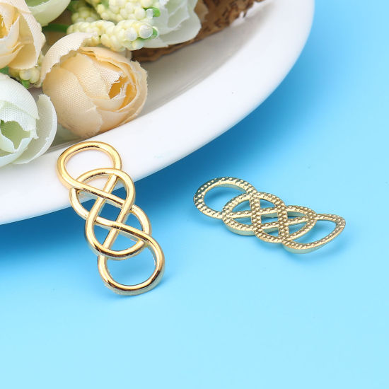 Image de Connecteurs en Alliage de Zinc Symbole"Infini" Doré 33mm x 13mm, 20 Pcs