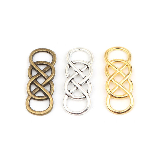 Image de Connecteurs en Alliage de Zinc Symbole"Infini" Doré 33mm x 13mm, 20 Pcs