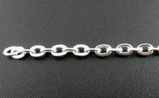 Bild von 5 Meter Eisenlegierung Kreuz Gliederketten Versilbert 4x3mm