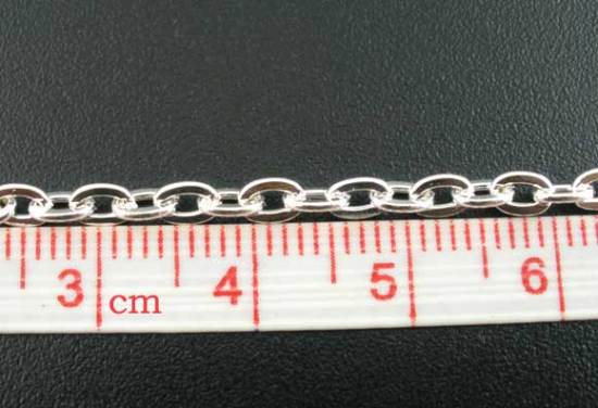 Bild von 5 Meter Eisenlegierung Kreuz Gliederketten Versilbert 4x3mm