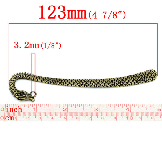 亜鉛合金 しおり ブロンズトーン 12.3cm長さ 5 PCs  の画像