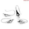 Picture of 10 PCs Brass Ear Wire Hooks Earrings For DIY Jewelry Making Accessories Antique Silver Color With Loop 18mm x 10mm, Post/ Wire Size: 0.8mm(20 gauge)