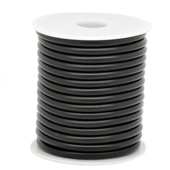 Image de Cordon en Caoutchouc Noir, 5.0mm Gros, 1 Rouleau (environ 10M/Rouleau)