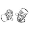 Picture of Bail Beads for Wrap Scarf Antique Silver Color Loop Spiral Pattern Carved Hollow 4.1cm x 3.4cm,5PCs