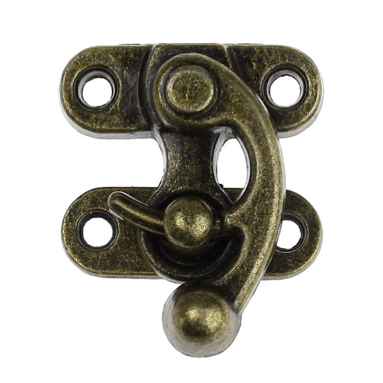 Image de Fermoirs de valise en Alliage de Zinc Bronze antique 2.9cm-3.5cm x 1cm-2.9cm, 10 Sets