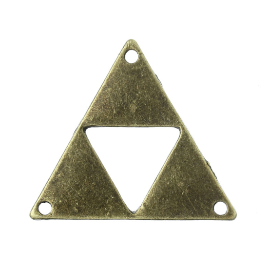Image de Connecteurs de bijoux en Alliage de Zinc Forme Triangle Bronze antique 3cm x 26mm, 30 Pièces