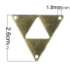 Picture of Connectors Findings Triangle Antique Bronze Hollow 3cm x 2.6cm,30PCs
