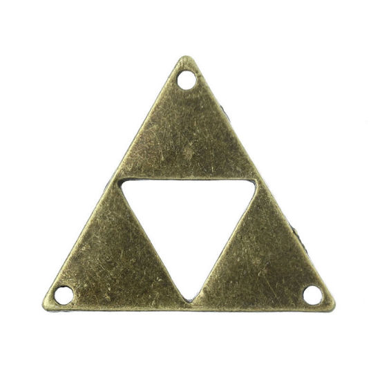 Image de Connecteurs de bijoux en Alliage de Zinc Forme Triangle Bronze antique 3cm x 26mm, 30 Pièces