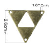 Picture of Connectors Findings Triangle Antique Bronze Hollow 3cm x 2.6cm,30PCs