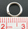 Picture of 500 PCs 8mm Dia., 1mm(18 gauge) Zinc Based Alloy Open Jump Rings Findings For Jewelry Making Silver Tone Round
