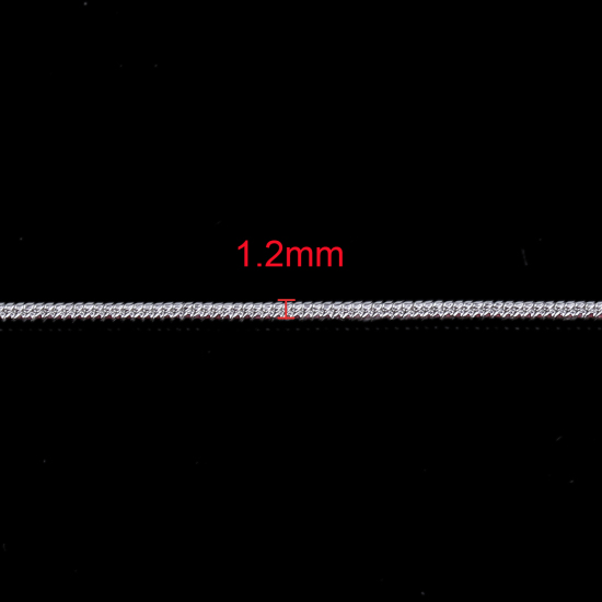 Image de Coller de Chaîne Maille Serpent en Cuivre Argenté 46cm long, Taille de chaînon: 1.2mm, 10 PCs