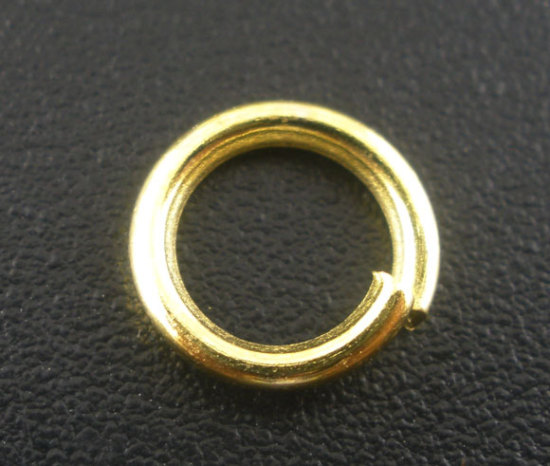 200 個 8mm 直径、 1.2mm（17号） 合金 丸カン 丸カン 金メッキ 円形 の画像
