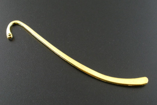 亜鉛合金 しおり フックス 金メッキ ループ付き 8.7cm、 15 個 の画像