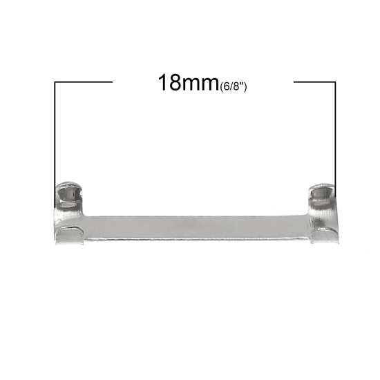Image de Fermoir Régulateur Réducteur d'Ajuster Taille de Bague en Laiton Argent Mat, 18.0mm x 4.0mm, 200 Pièces