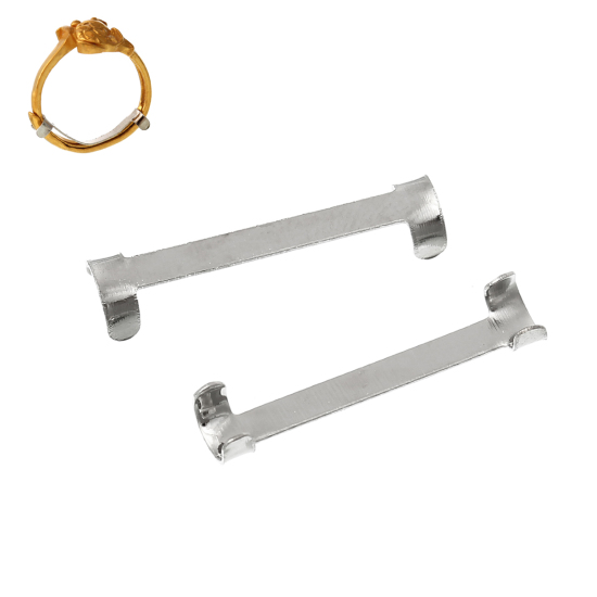 Image de Fermoir Régulateur Réducteur d'Ajuster Taille de Bague en Laiton Argent Mat, 18.0mm x 4.0mm, 200 Pièces