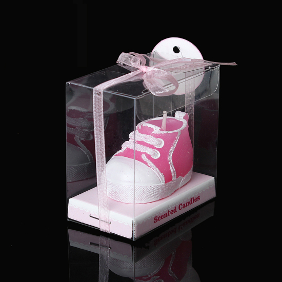 ハロウィーンキャンドル パラフィン キャンドル 靴 ピンク 7cm x4cm、 2 個 の画像