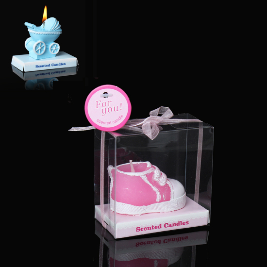 ハロウィーンキャンドル パラフィン キャンドル 靴 ピンク 7cm x4cm、 2 個 の画像