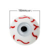Picture of Resin Dome Cabochon Round Flatback Eye Pupil White & Gray 16mm(5/8") Dia, 30 PCs