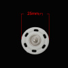ナイロン ドットボタン 円形 白 25mm 直径、 2 セット の画像