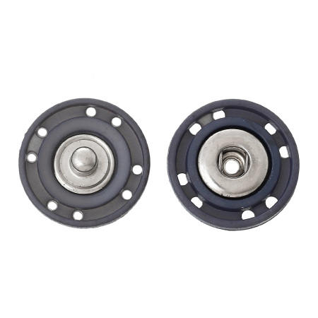 Copper & Resin Sewing Snap Buttons Round Gray 22mm( 7/8") Dia, 20 Sets(2 PCs/Set)