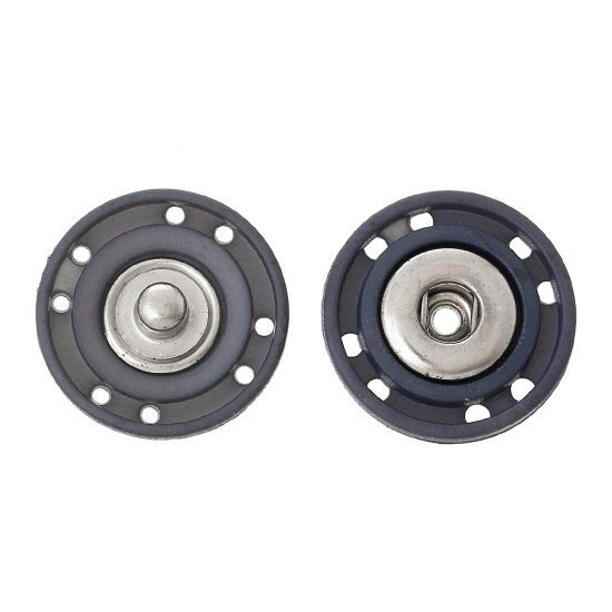 Image de Boutons en Cuivre Forme Rond Gris Troué Diamètre: 22mm, 20 Kits