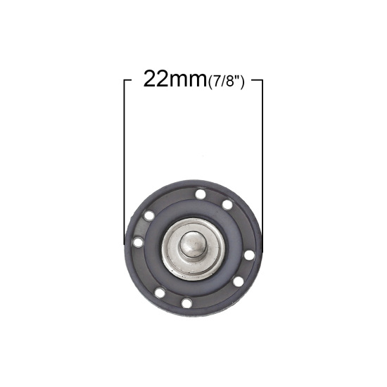 Image de Boutons en Cuivre Forme Rond Gris Troué Diamètre: 22mm, 20 Kits