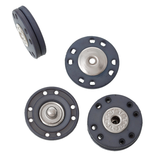 Image de Boutons en Cuivre Forme Rond Gris Troué Diamètre: 22mm, 20 Kits