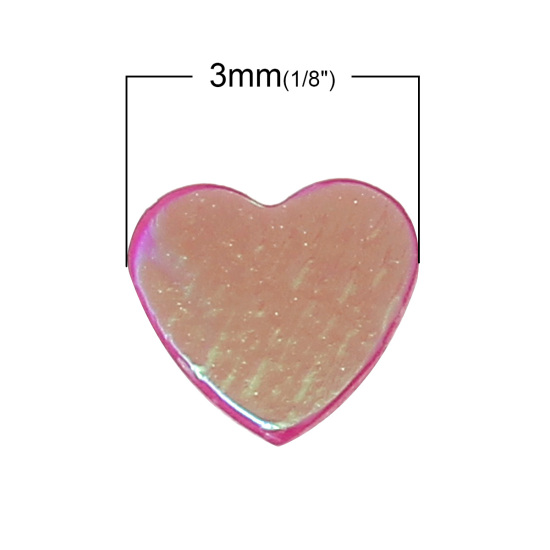 PVC スパンコール ハート 混合色 ABカラー 3mm x 3mm、 100 グラム の画像