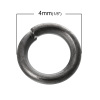 Picture of 3000 PCs 4mm Dia., 0.7mm(21 gauge) Iron Based Alloy Open Jump Rings Findings For Jewelry Making Gunmetal Round