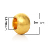 Picture of Zinc Metal Alloy European Style Large Hole Charm Beads Round Gold Plated About 9mm Dia, Hole: Approx 4.8mm, 100 PCs