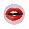 Picture of Glass Dome Seals Cabochons Round Flatback Pink & Red Lip Pattern 20mm( 6/8") Dia, 2 PCs