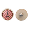 Picture of Plastic & Natural Wood Sewing Shank Buttons Round Multicolor Eiffel Tower Lattice Pattern 25mm(1") Dia, 20 PCs
